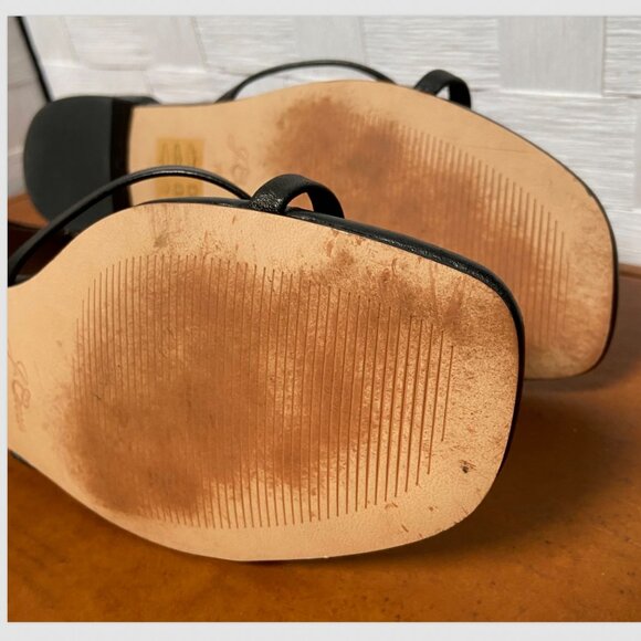 J. Crew Black Strappy Open Toe Flat Sandals Shoes Size 7.5 - Picture 7 of 8